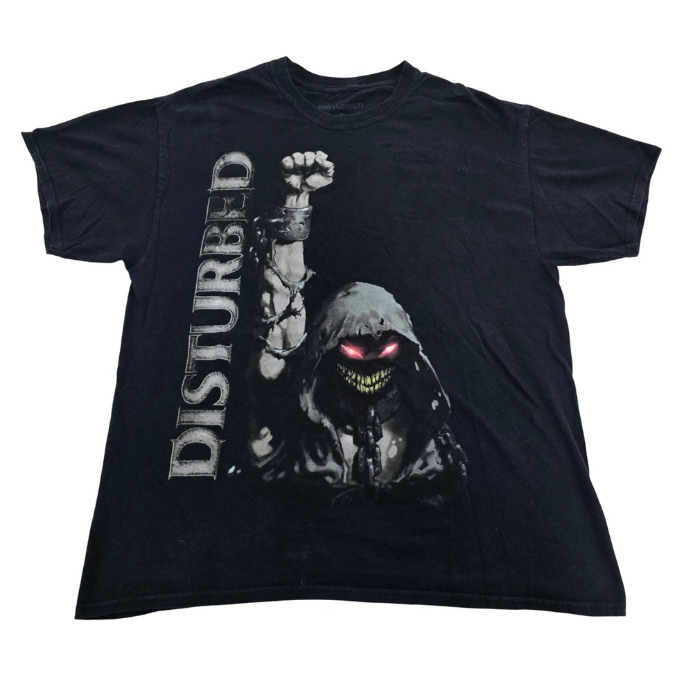 Disturbed Band T-Shirt Mens Large Black The Guy Graphic‎ Heavy Metal Rock Tee